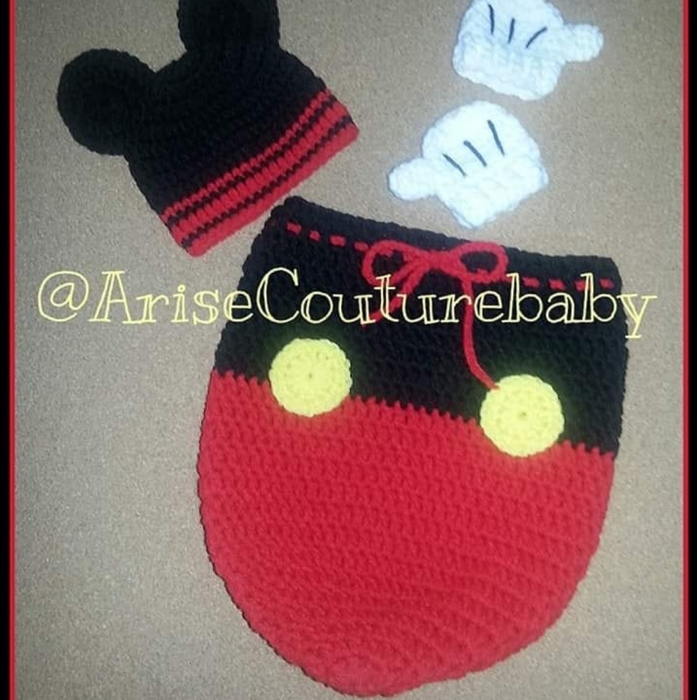 Crochet Mickey Infant Cocoon